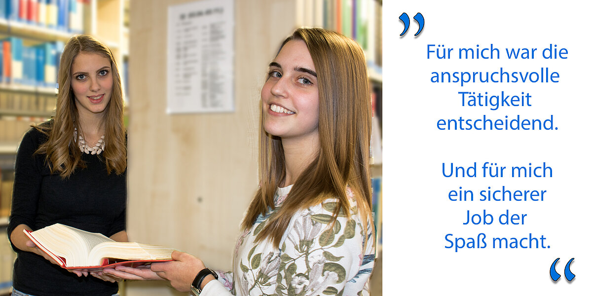 Bild und Zitat "Für mich war die anspruchsvolle Tätigkeit entscheidend. Und für mich ein sicherer Job der Spaß macht."